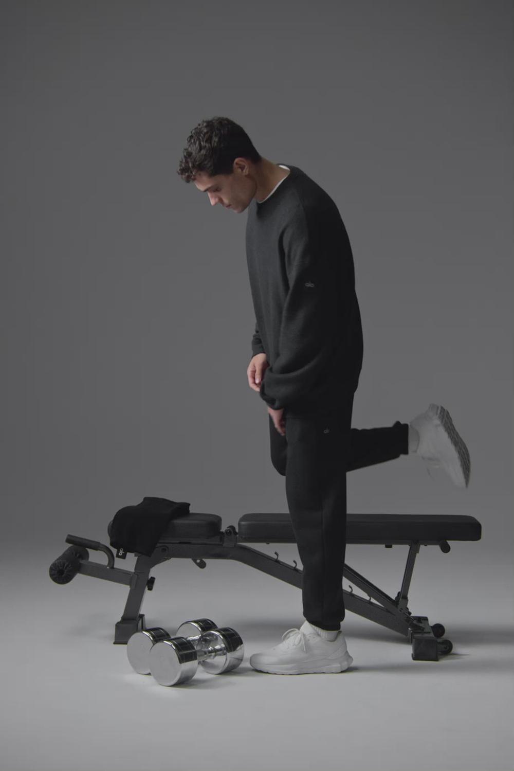 Alo Yoga Triumph Restore Crew Neck Uomo Felpa Bone | Italia  PHY-498725