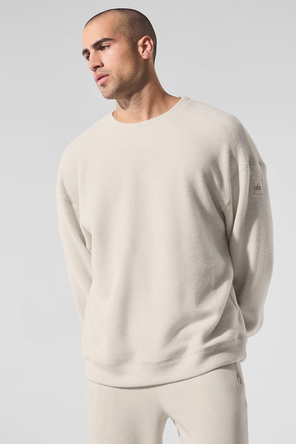 Alo Yoga Triumph Restore Crew Neck Uomo Felpa Bone | Italia  PHY-498725