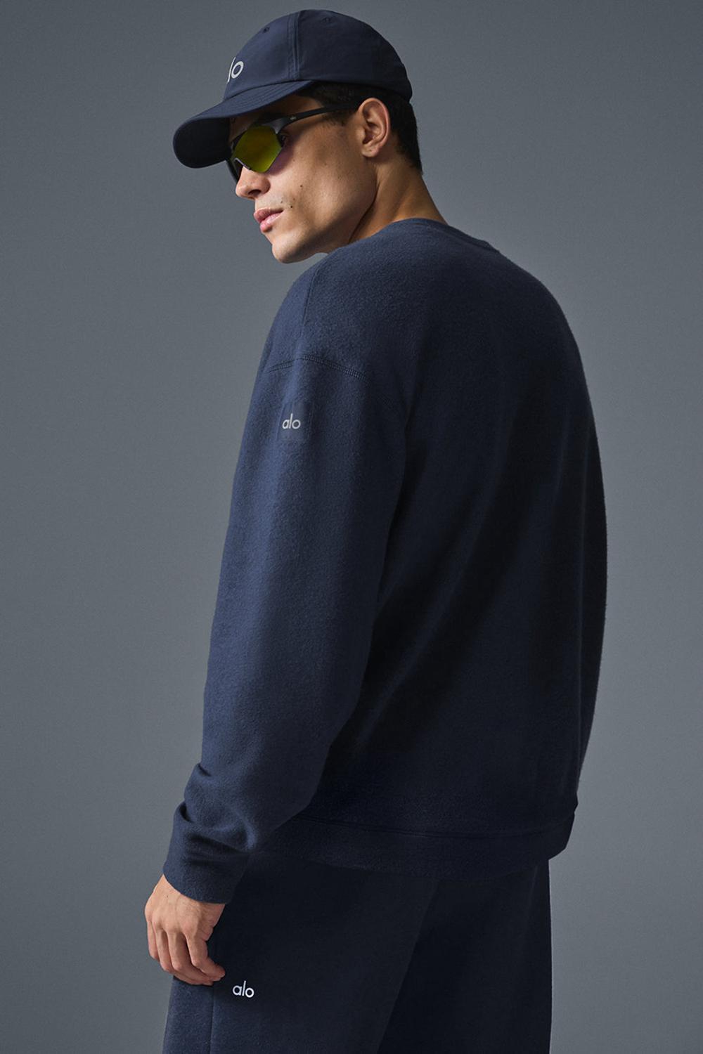 Alo Yoga Triumph Restore Crew Neck Uomo Felpa Blu Marino | Italia  GDN-431620