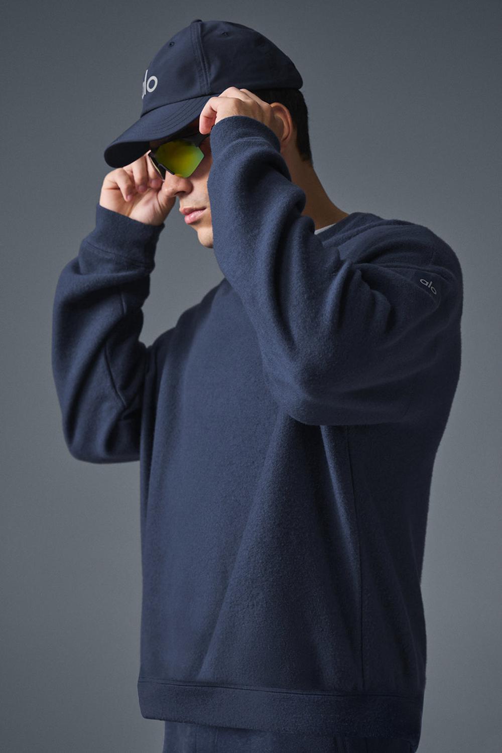 Alo Yoga Triumph Restore Crew Neck Uomo Felpa Blu Marino | Italia  GDN-431620