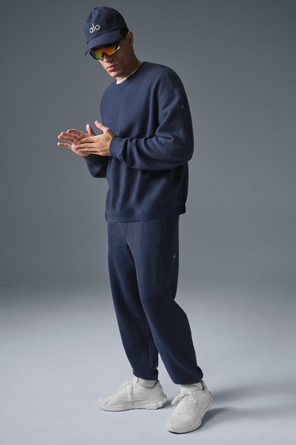 Alo Yoga Triumph Restore Crew Neck Uomo Felpa Blu Marino | Italia  GDN-431620