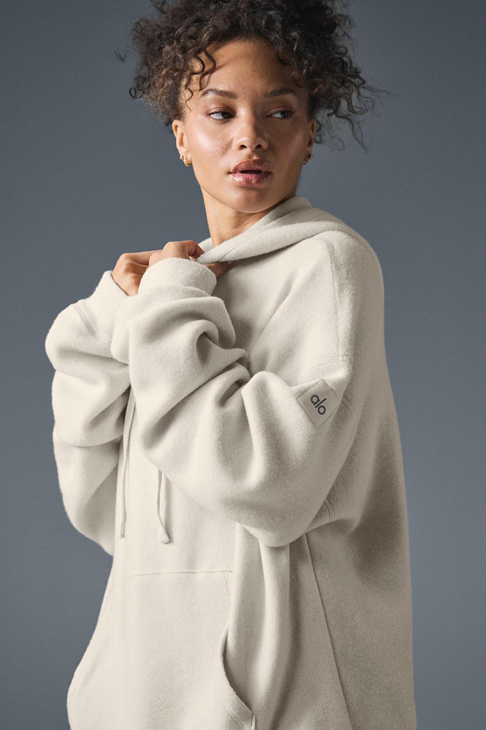 Alo Yoga Triumph Restore Donna Felpa con Cappuccio Bone | Italia  XHI-365912