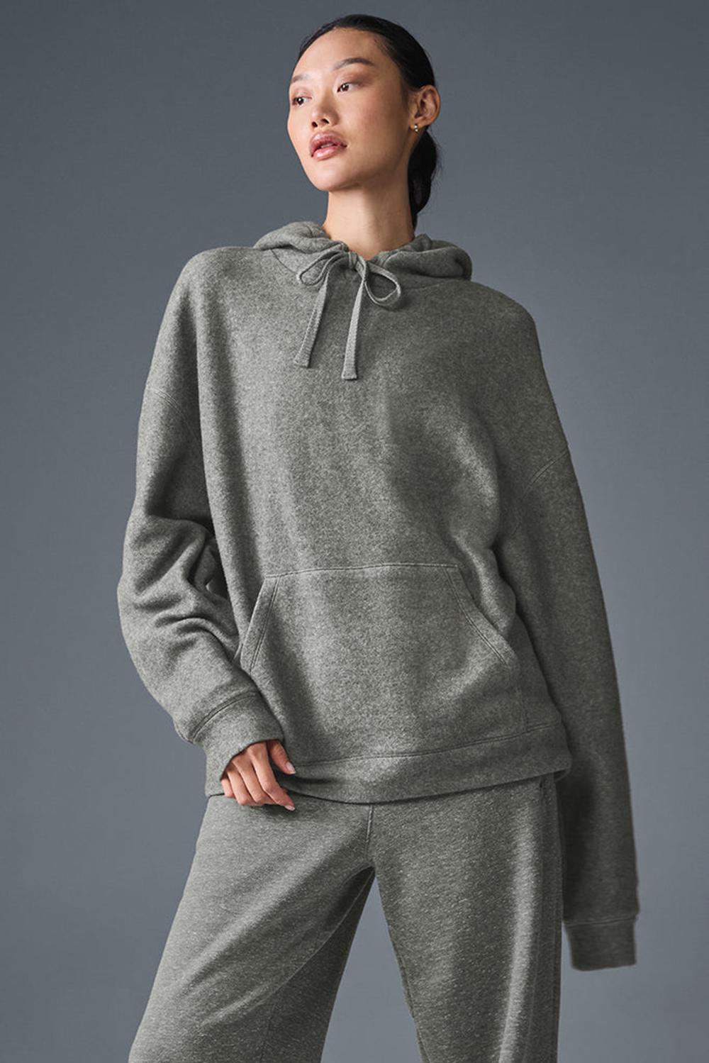 Alo Yoga Triumph Restore Donna Felpa con Cappuccio Grigie | Italia  LTF-703821