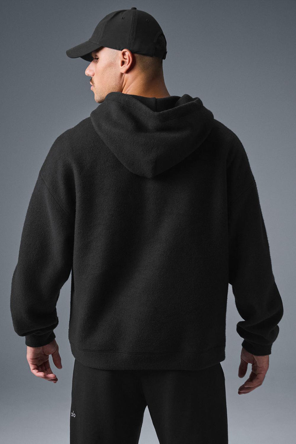 Alo Yoga Triumph Restore Uomo Felpa con Cappuccio Nere | Italia  PKM-714259