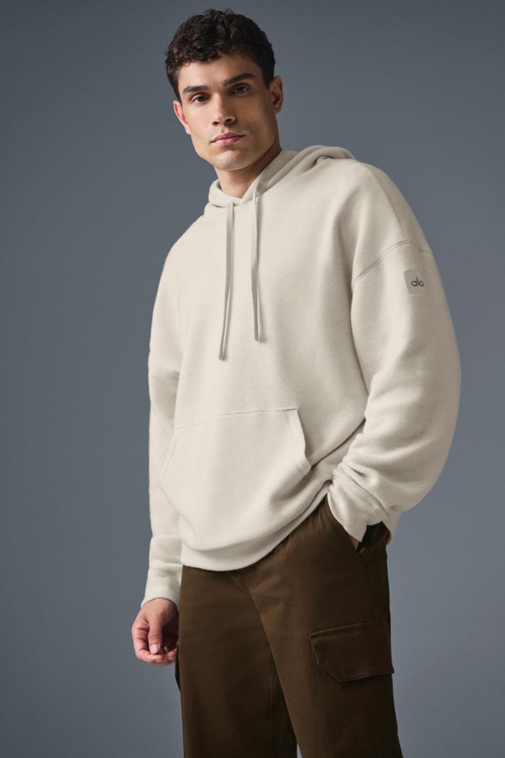 Alo Yoga Triumph Restore Uomo Felpa con Cappuccio Bone | Italia  QXG-624807