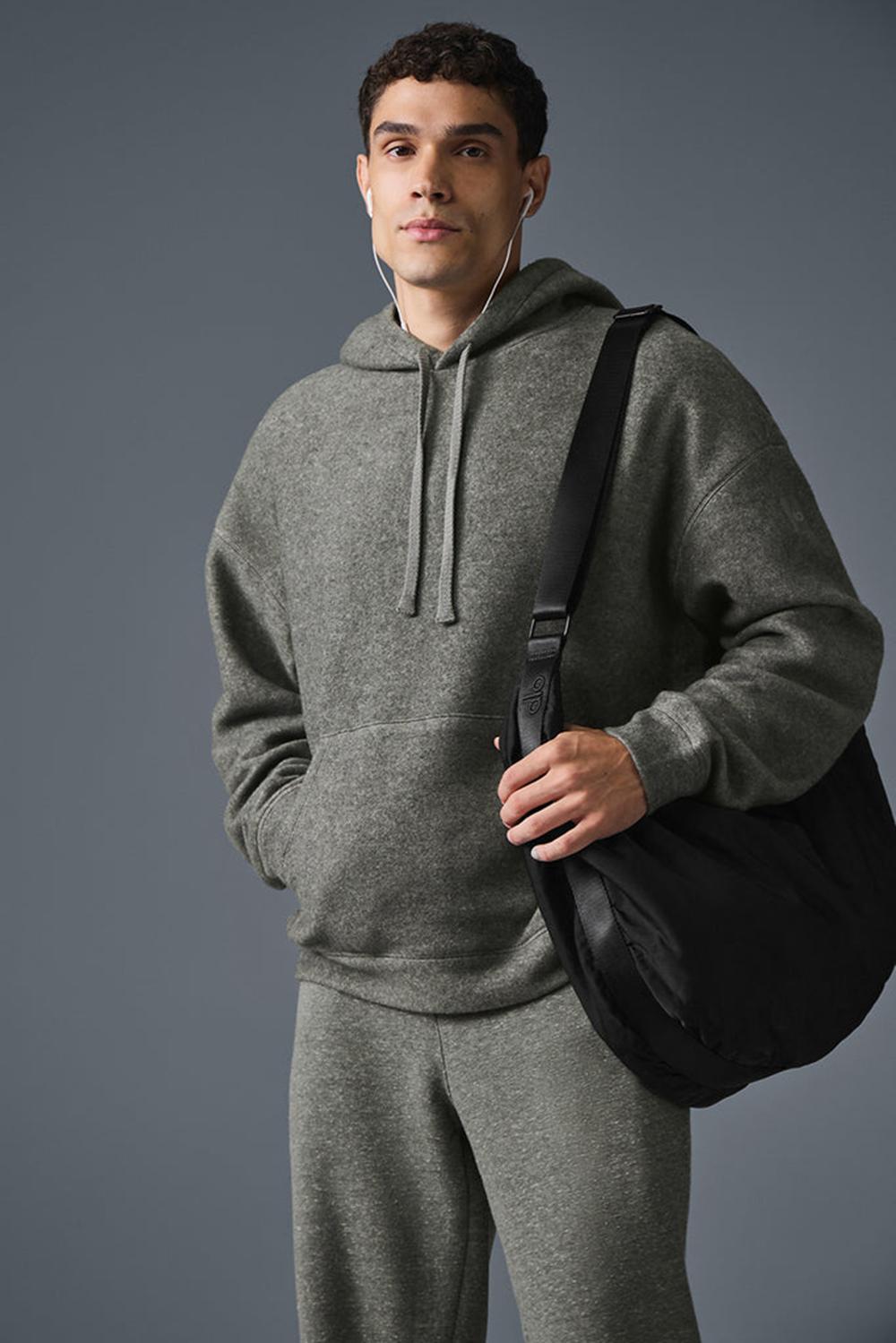 Alo Yoga Triumph Restore Uomo Felpa con Cappuccio Grigie | Italia  PTL-685473