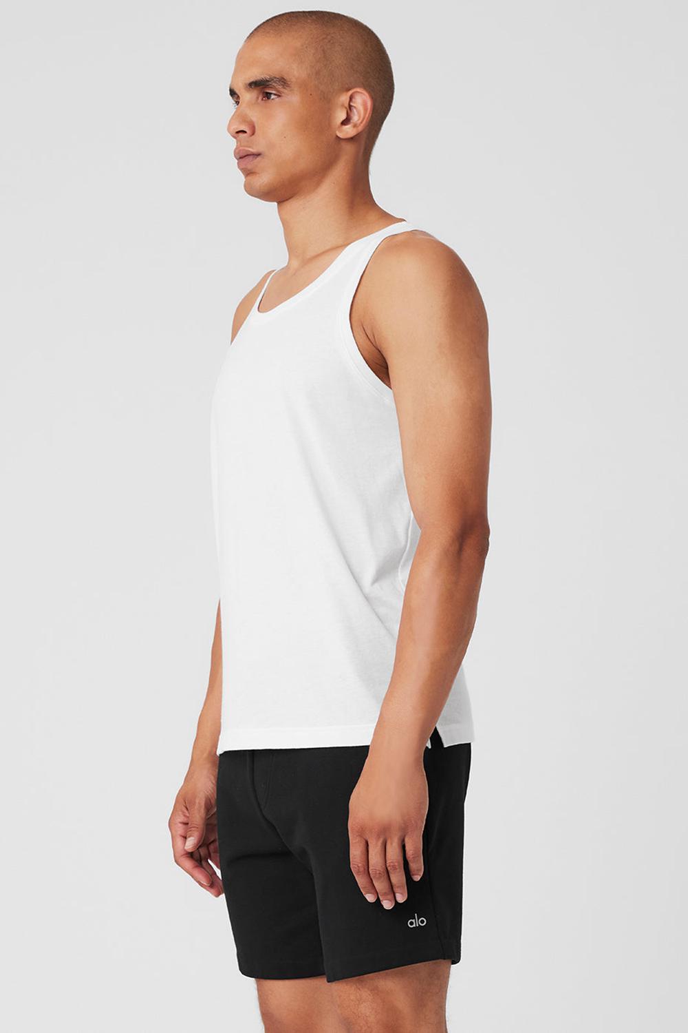 Alo Yoga Triumph Uomo Tank Bianche | Italia  YJB-708149