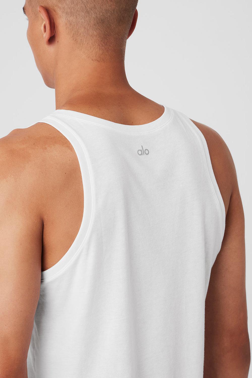 Alo Yoga Triumph Uomo Tank Bianche | Italia  YJB-708149