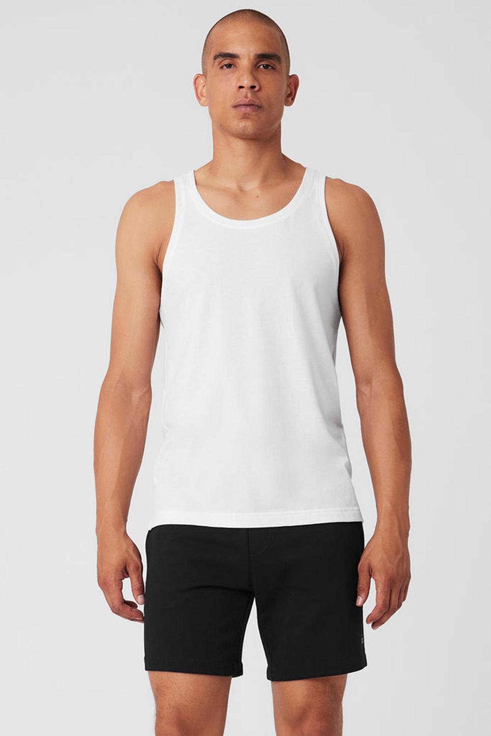 Alo Yoga Triumph Uomo Tank Bianche | Italia  YJB-708149