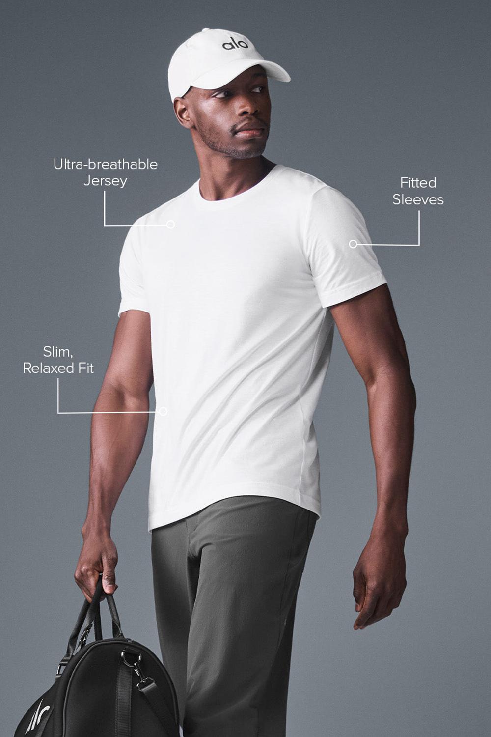 Alo Yoga Triumph Uomo Tee Bianche | Italia  CIJ-245061