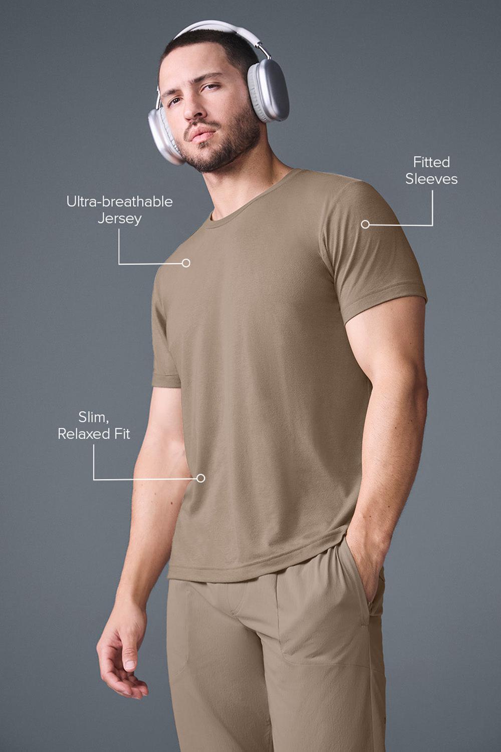 Alo Yoga Triumph Uomo Tee Gravel | Italia  PEJ-759648