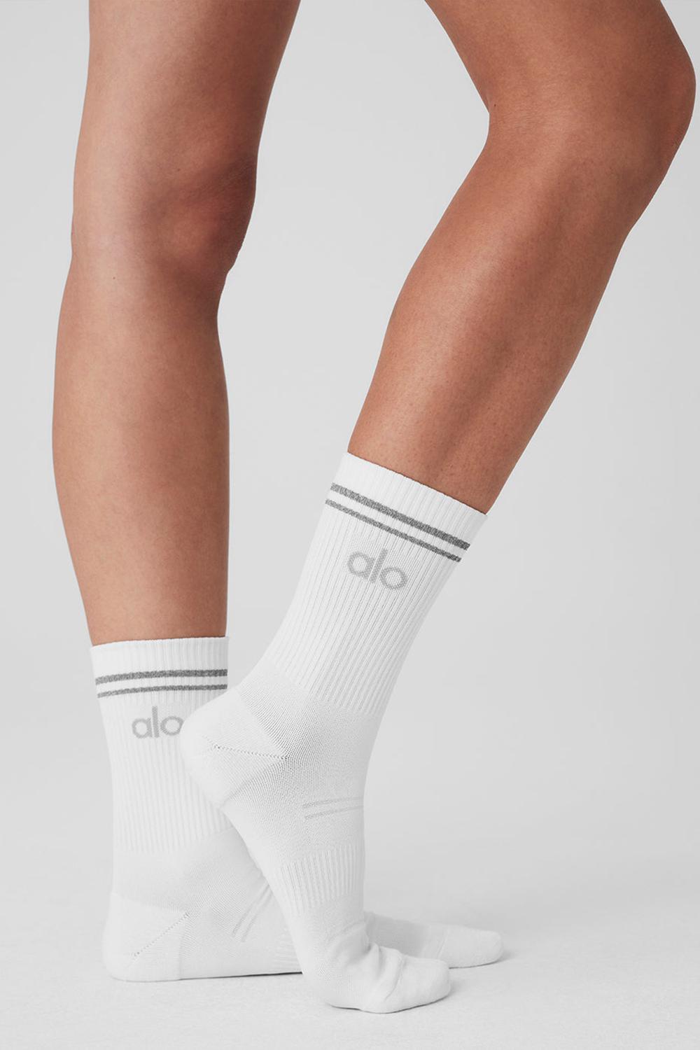 Alo Yoga Unisex Half-Crew Performance Donna Sock Bianche | Italia  HTL-594703