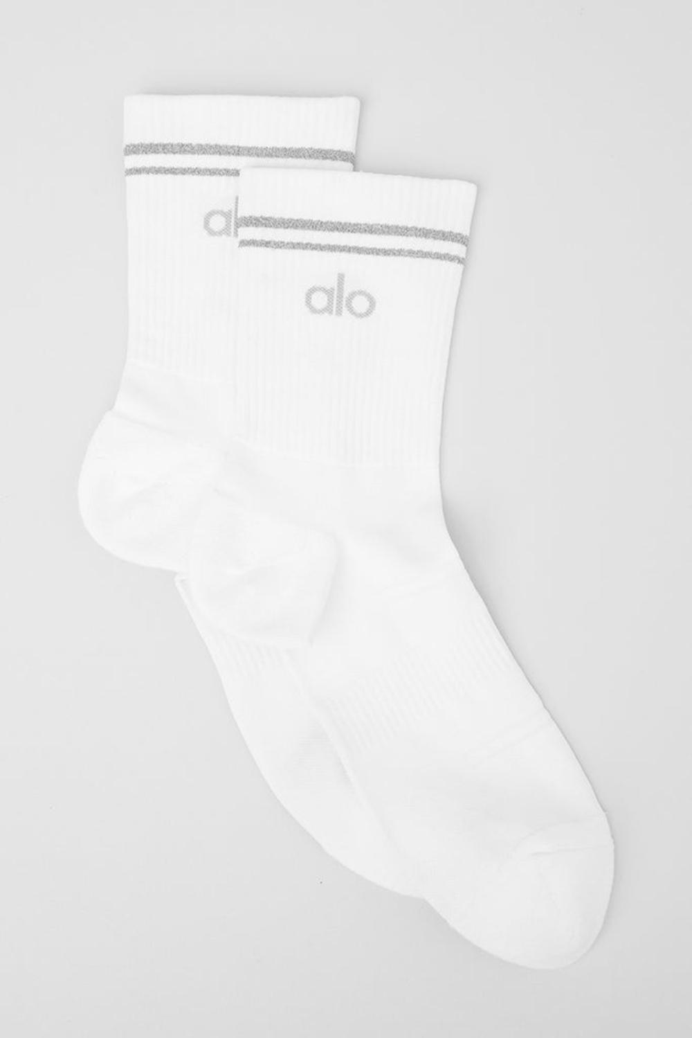 Alo Yoga Unisex Half-Crew Performance Donna Sock Bianche | Italia  HTL-594703