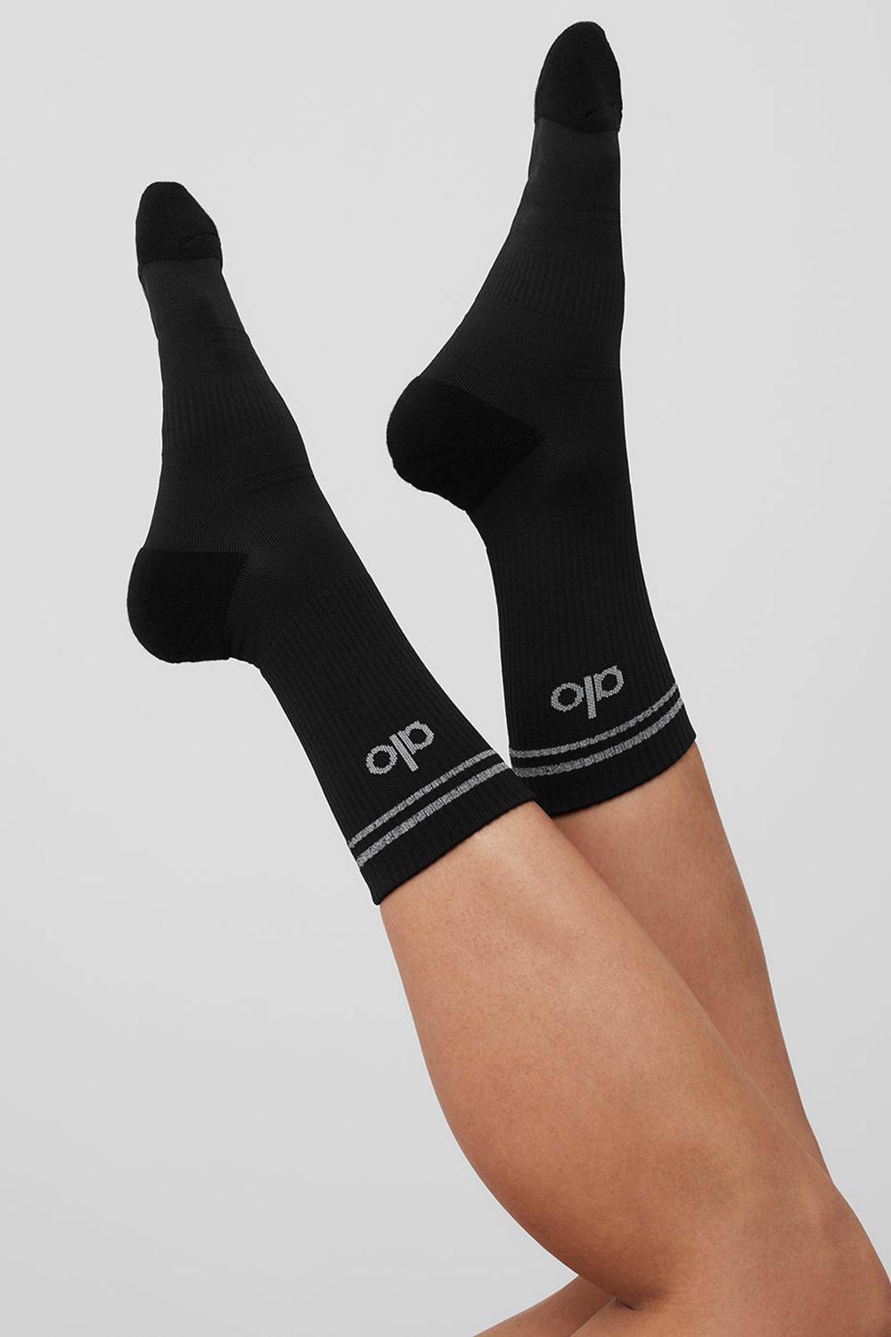 Alo Yoga Unisex Half-Crew Performance Uomo Sock Nere | Italia  LJA-091782
