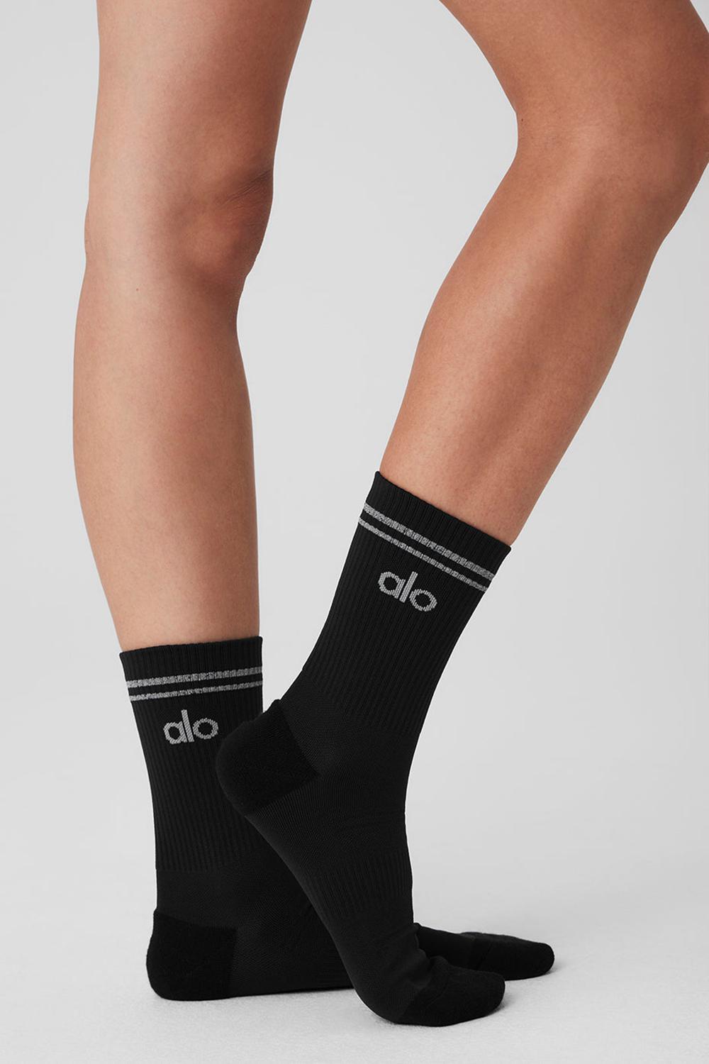Alo Yoga Unisex Half-Crew Performance Uomo Sock Nere | Italia  LJA-091782