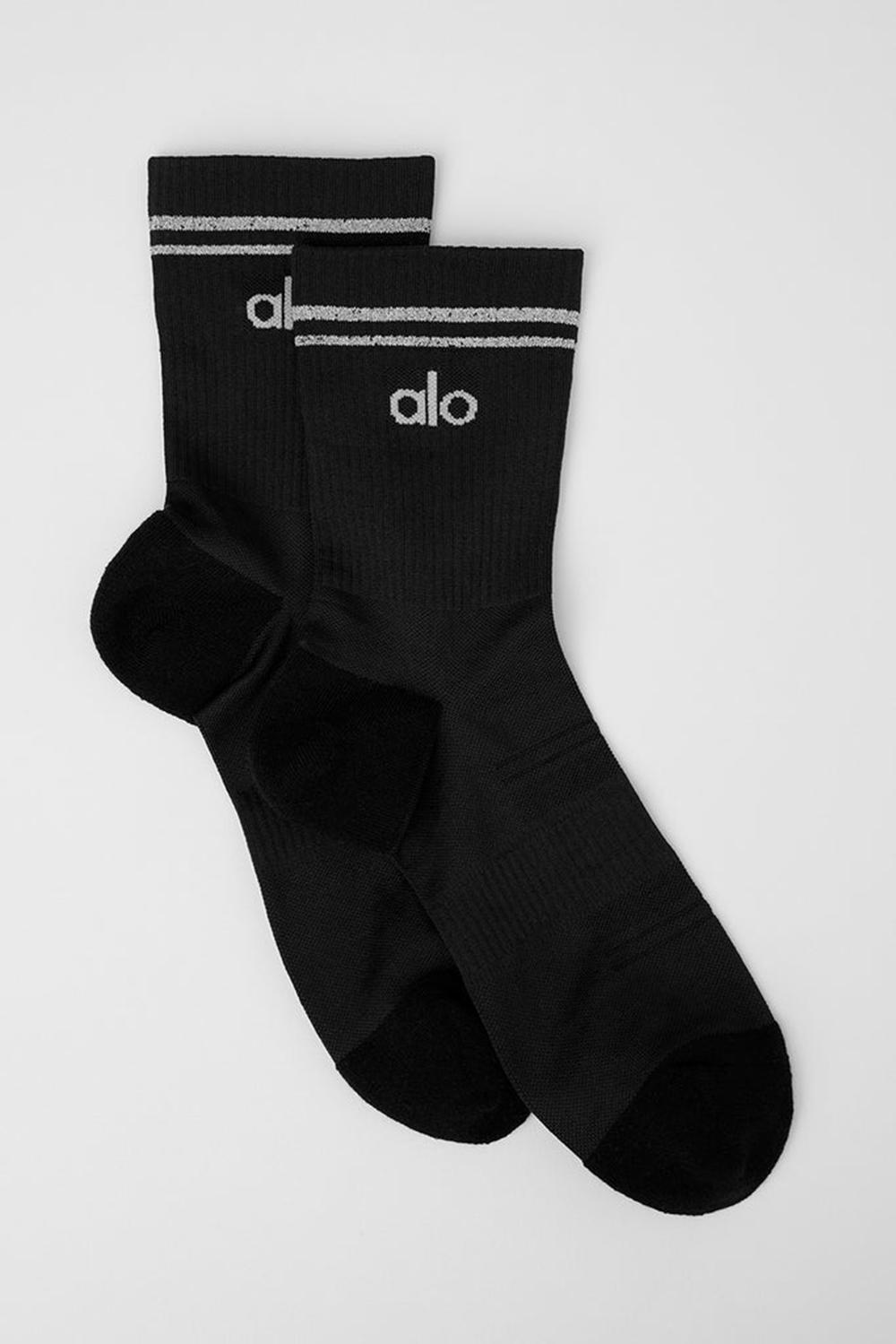 Alo Yoga Unisex Half-Crew Performance Uomo Sock Nere | Italia  LJA-091782