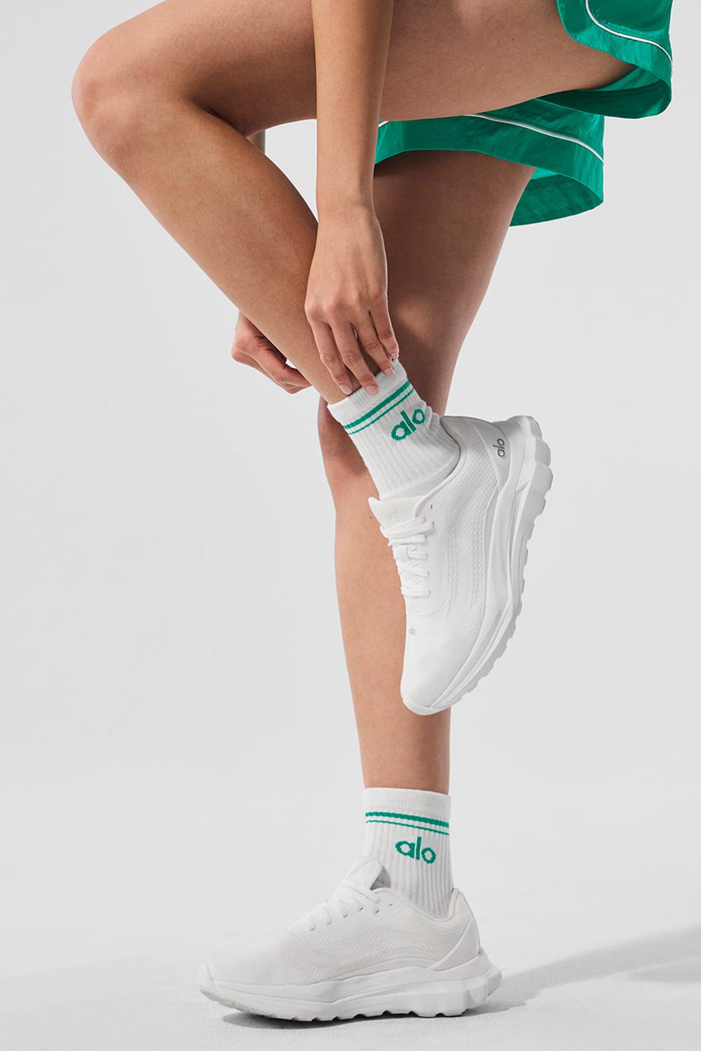 Alo Yoga Unisex Half-Crew Throwback Donna Sock Bianche Verdi | Italia  KRA-648102