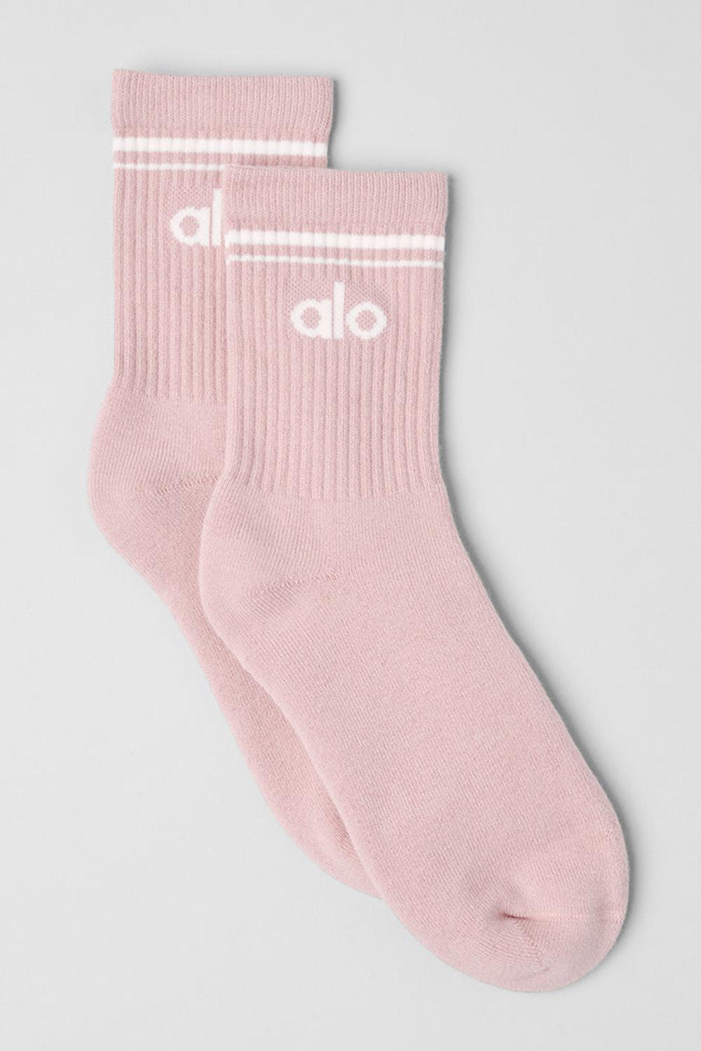 Alo Yoga Unisex Half-Crew Throwback Uomo Sock Rosa Bianche | Italia  CJD-508149