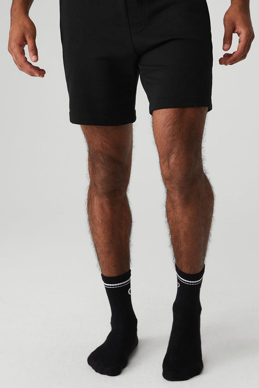 Alo Yoga Unisex Half-Crew Throwback Uomo Sock Nere Bianche | Italia  MHT-916573