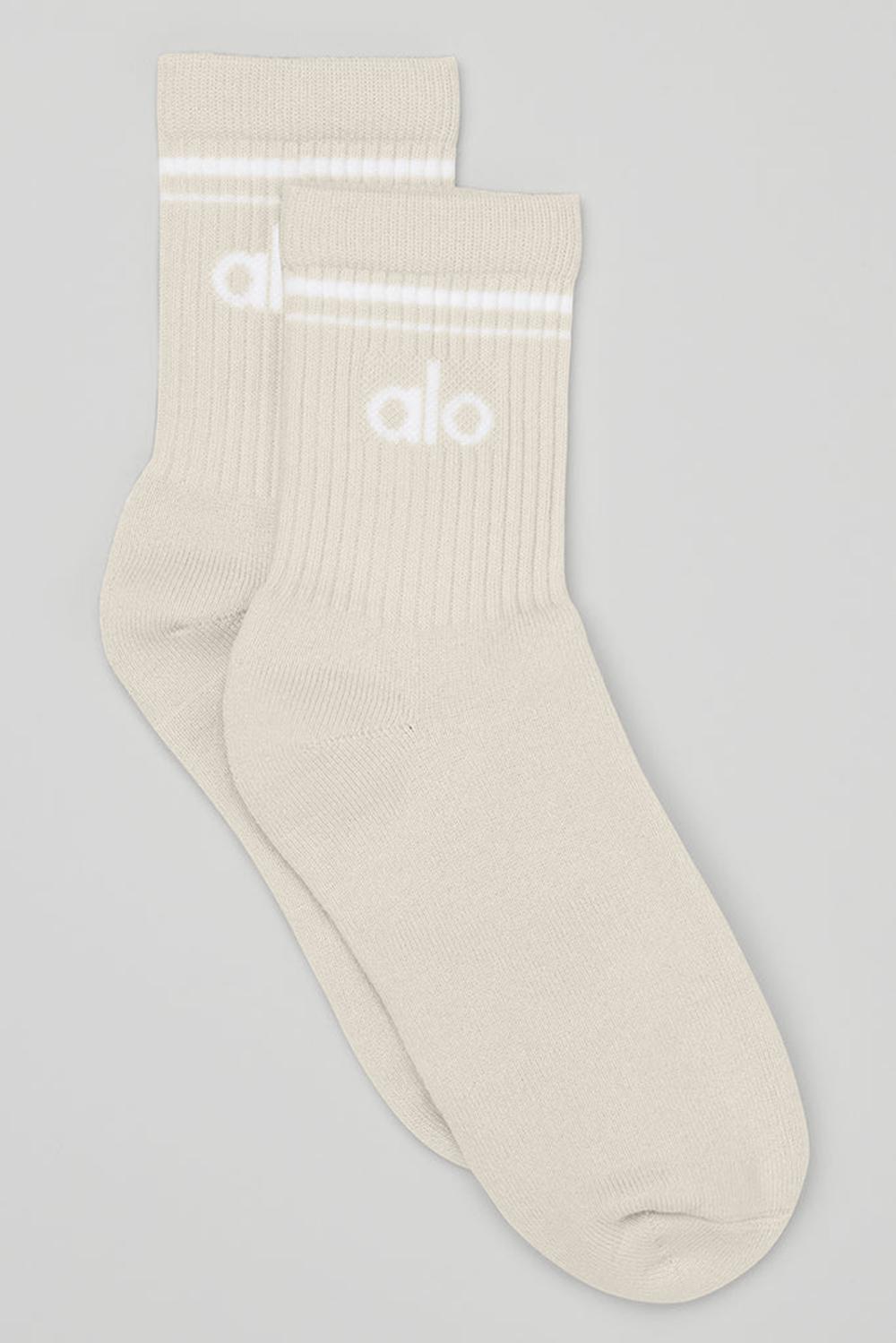 Alo Yoga Unisex Half-Crew Throwback Uomo Sock Bianche | Italia  BQV-659740