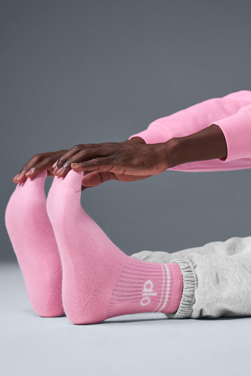 Alo Yoga Unisex Half-Crew Throwback Uomo Sock Rosa Bianche | Italia  OWF-615793
