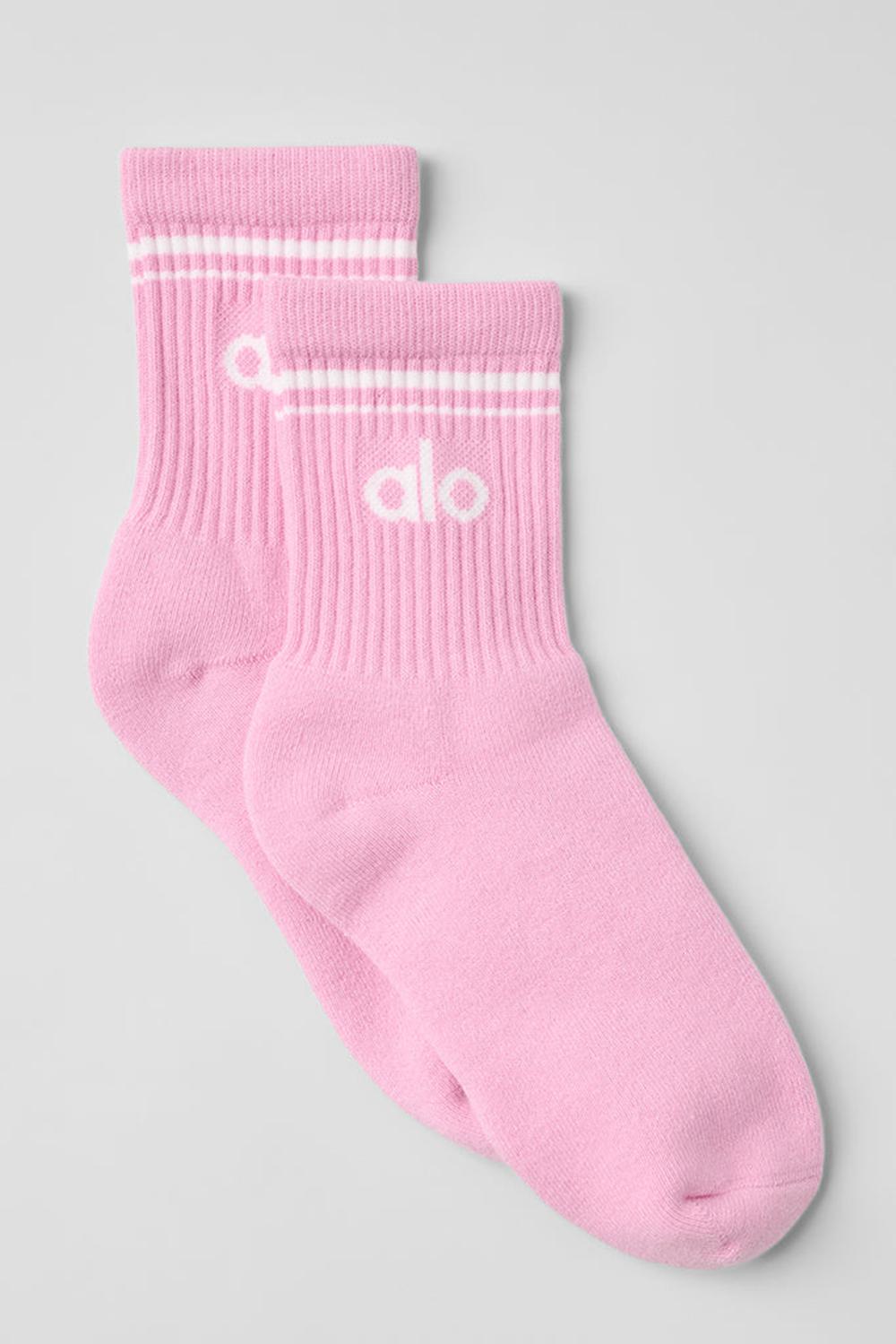 Alo Yoga Unisex Half-Crew Throwback Uomo Sock Rosa Bianche | Italia  OWF-615793
