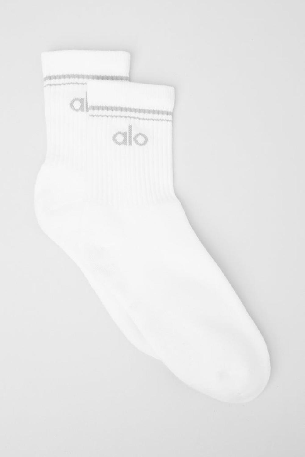 Alo Yoga Unisex Half-Crew Throwback Uomo Sock Bianche Titanium | Italia  QSV-310956