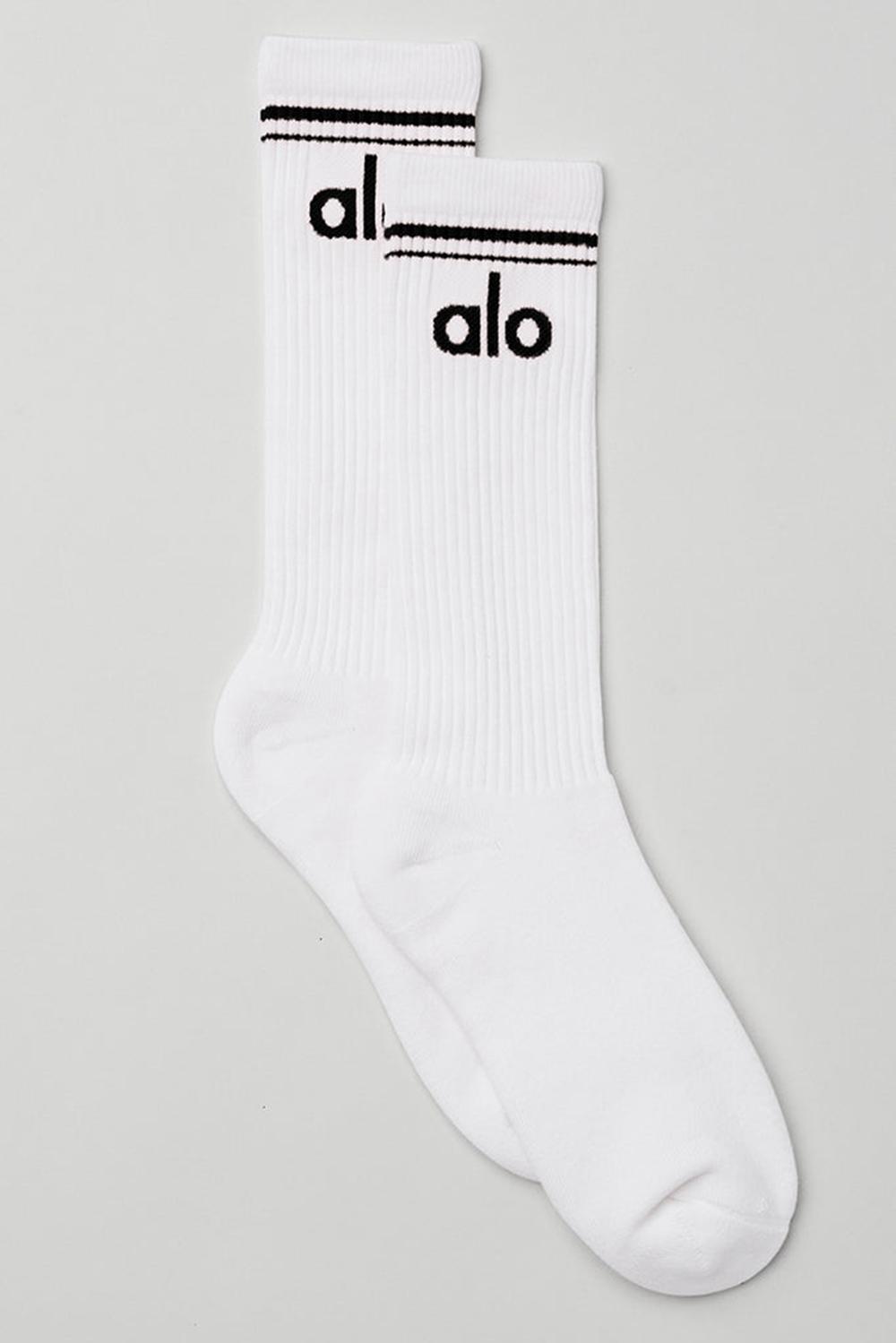 Alo Yoga Unisex Throwback Uomo Sock Bianche Nere | Italia  BHV-153840