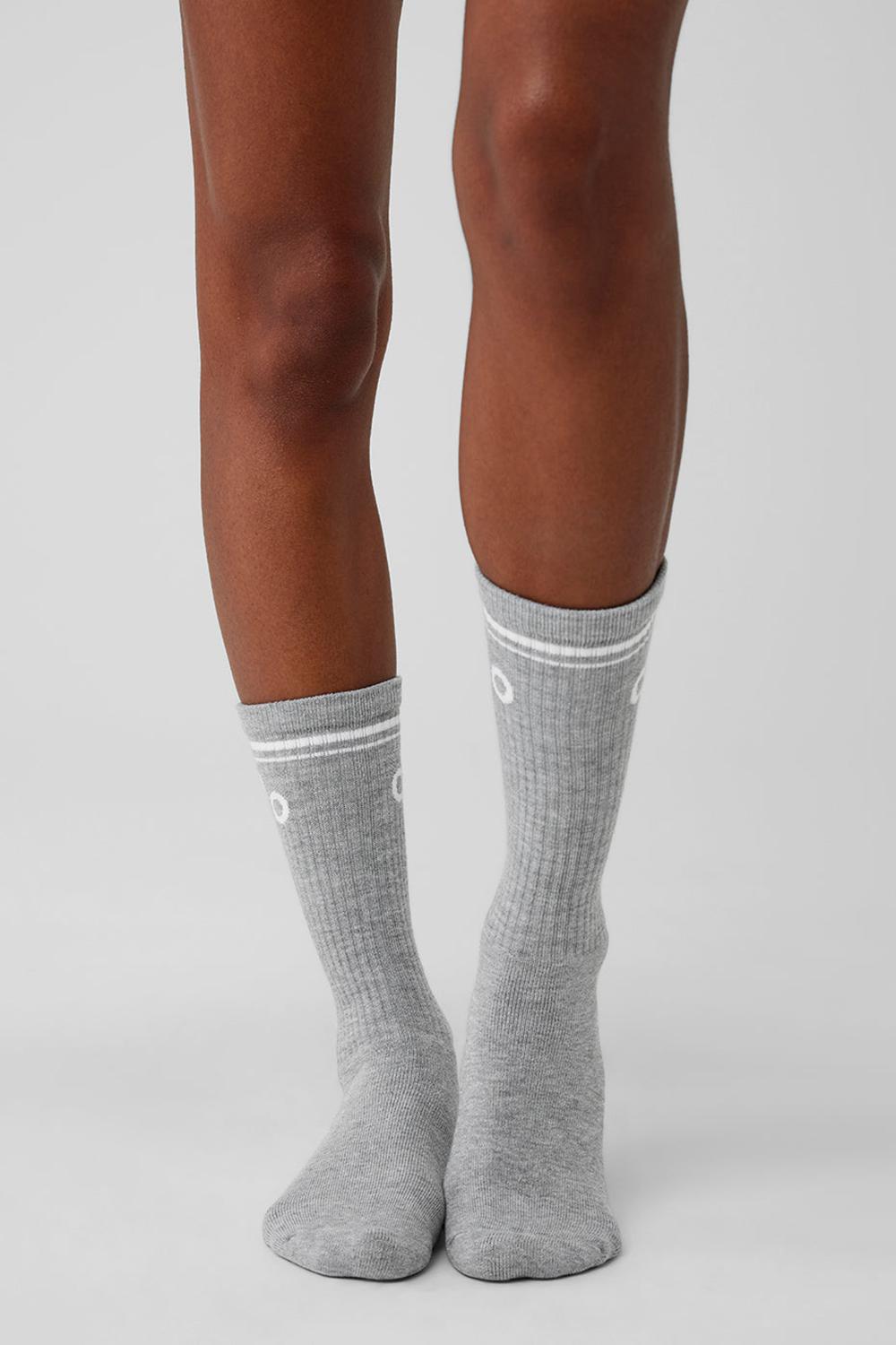 Alo Yoga Unisex Throwback Uomo Sock Grigie Bianche | Italia  ZDR-120735