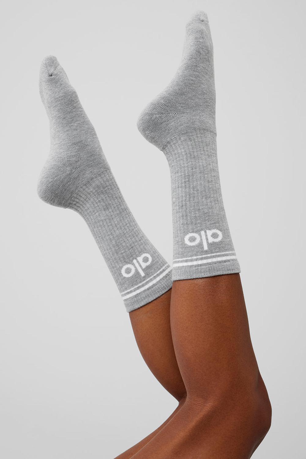 Alo Yoga Unisex Throwback Uomo Sock Grigie Bianche | Italia  ZDR-120735