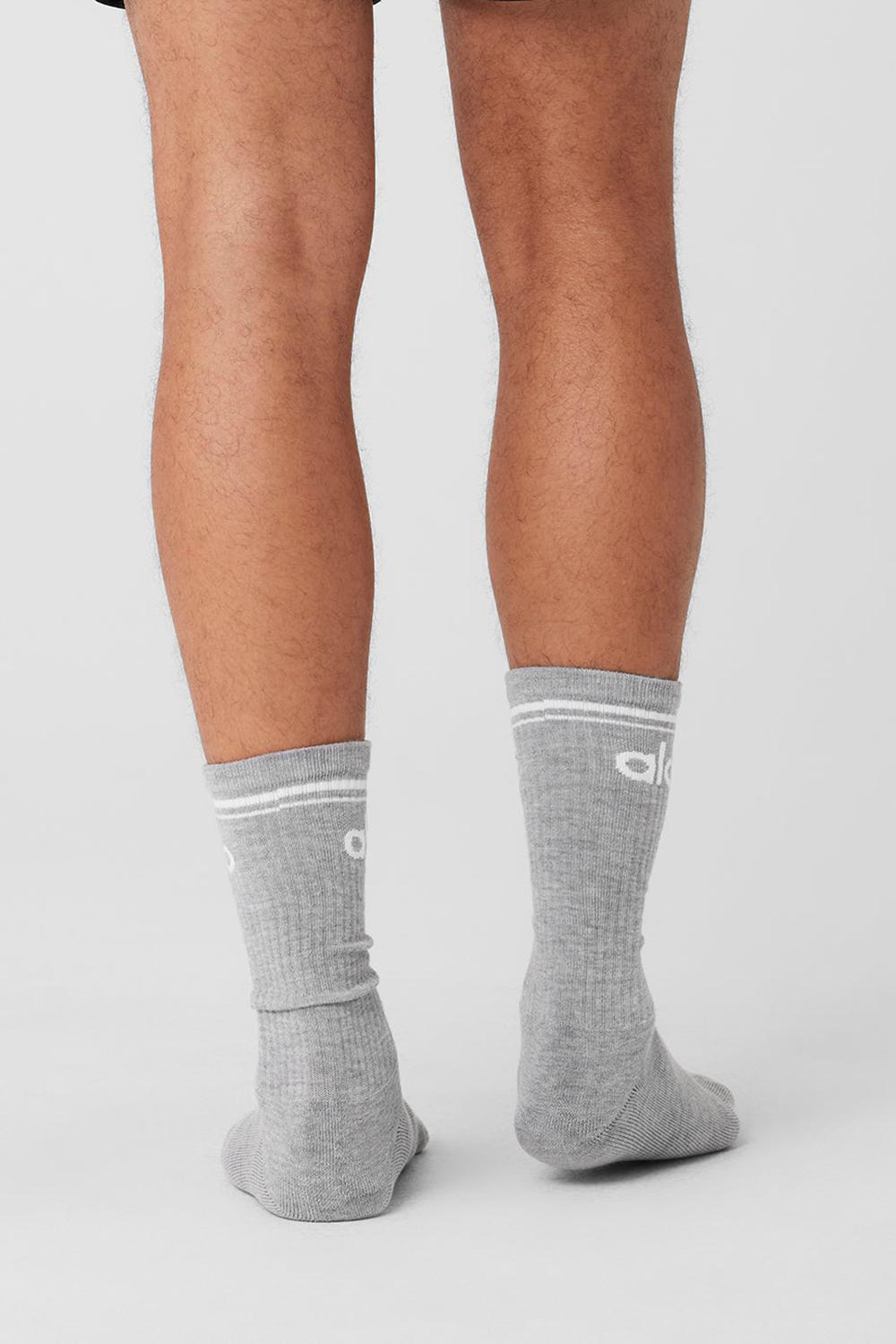 Alo Yoga Unisex Throwback Uomo Sock Grigie Bianche | Italia  ZDR-120735