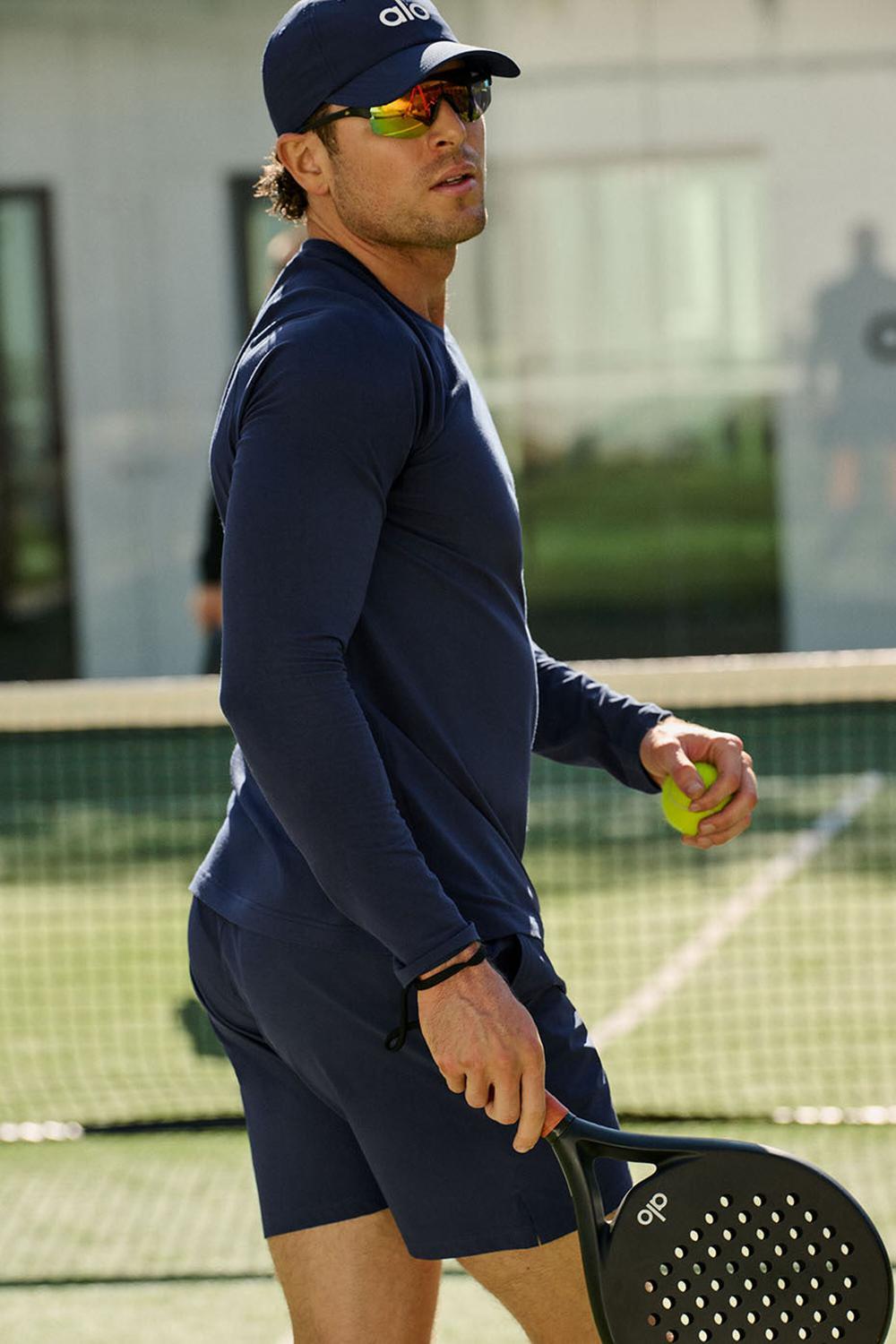 Alo Yoga Vapor Crewneck Uomo Maniche Lunghe Blu Marino | Italia  TIU-159628