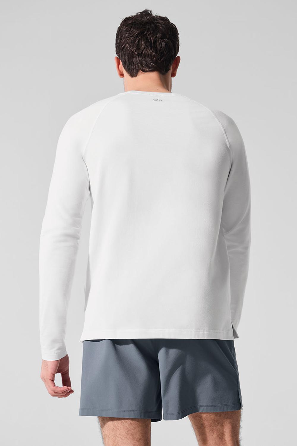 Alo Yoga Vapor Crewneck Uomo Maniche Lunghe Bianche | Italia  AZL-357426