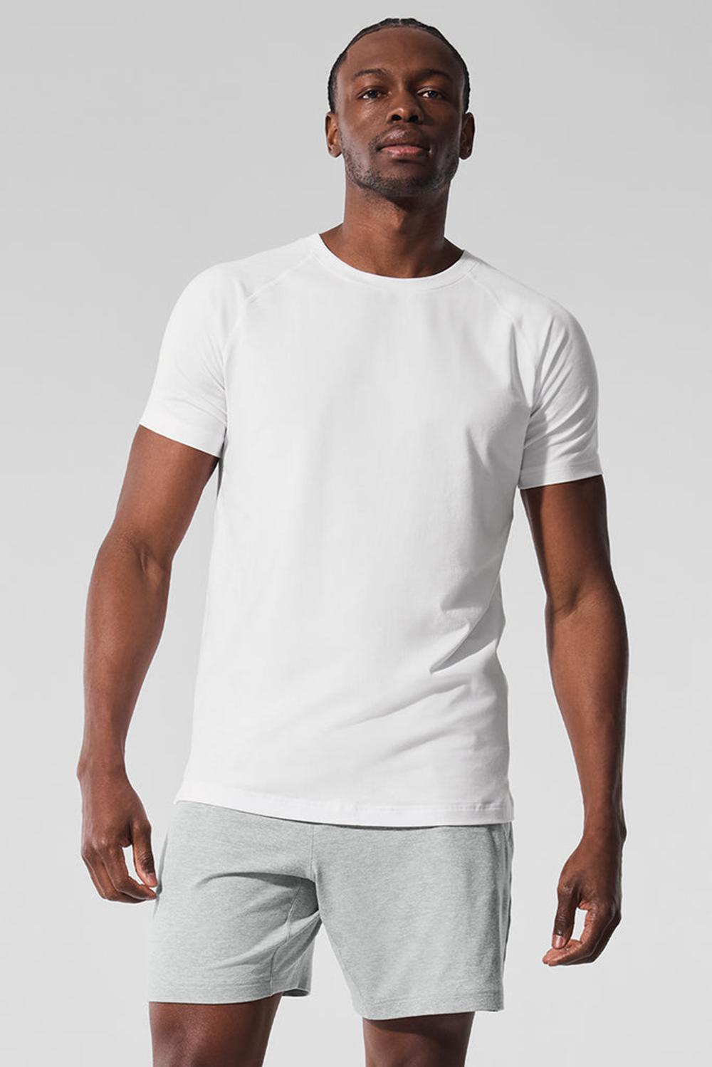 Alo Yoga Vapor Crewneck Uomo Short Sleeve Bianche | Italia  NSB-590261