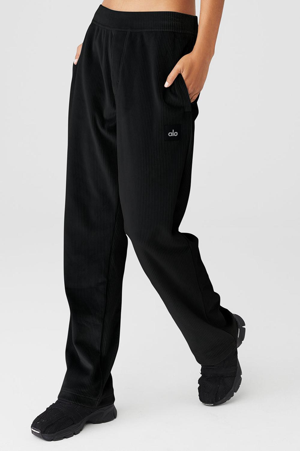 Alo Yoga Velour Baller Donna Pant Nere | Italia  MGS-527068