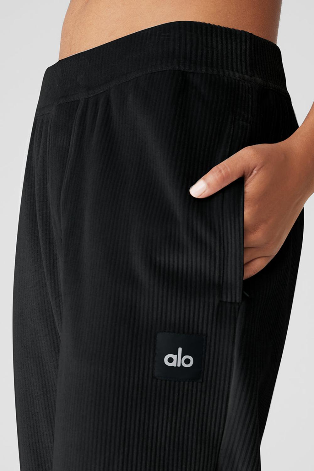 Alo Yoga Velour Baller Donna Pant Nere | Italia  MGS-527068