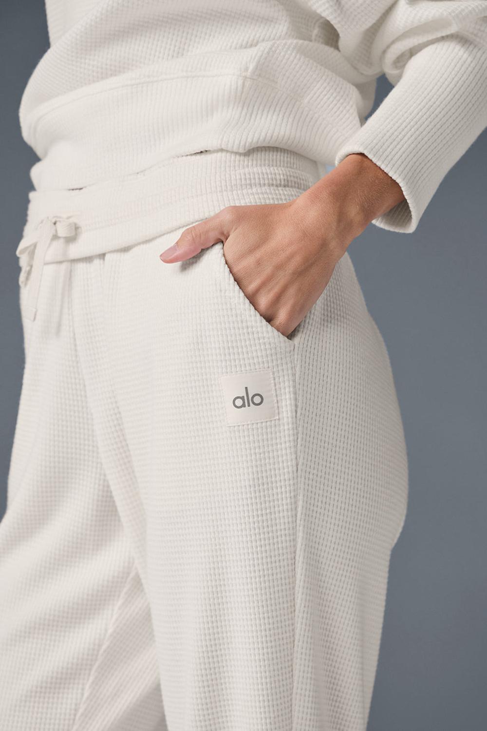 Alo Yoga Waffle Weekend Escape Donna Pantaloni Jogger Ivory | Italia  VJO-509431