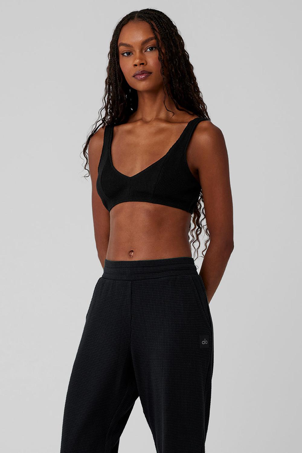 Alo Yoga Waffle Weekend Escape Donna Reggiseno Nere | Italia  JZB-104823
