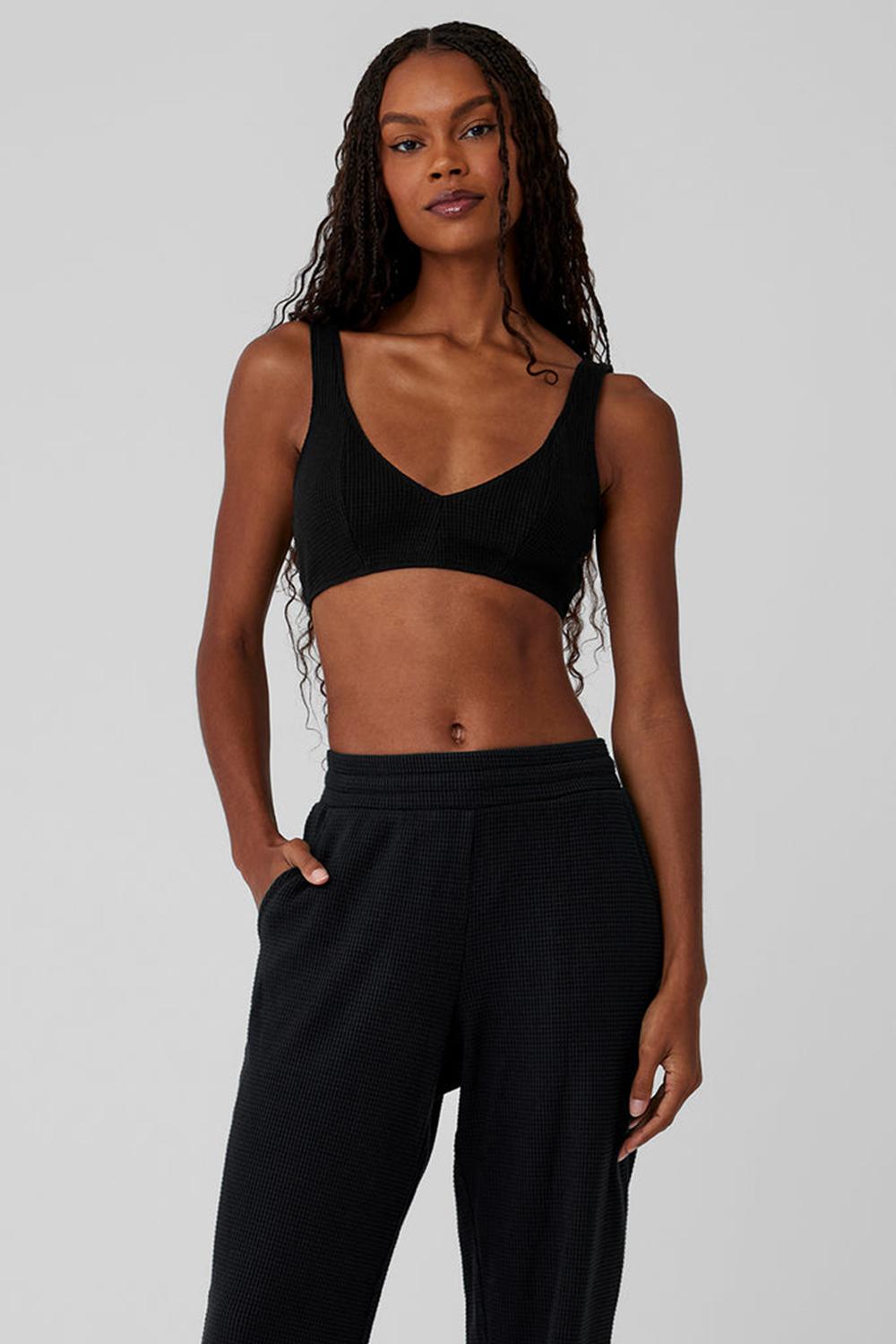 Alo Yoga Waffle Weekend Escape Donna Reggiseno Nere | Italia  JZB-104823