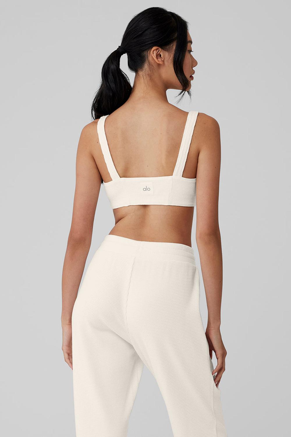 Alo Yoga Waffle Weekend Escape Donna Reggiseno Ivory | Italia  WLZ-689350