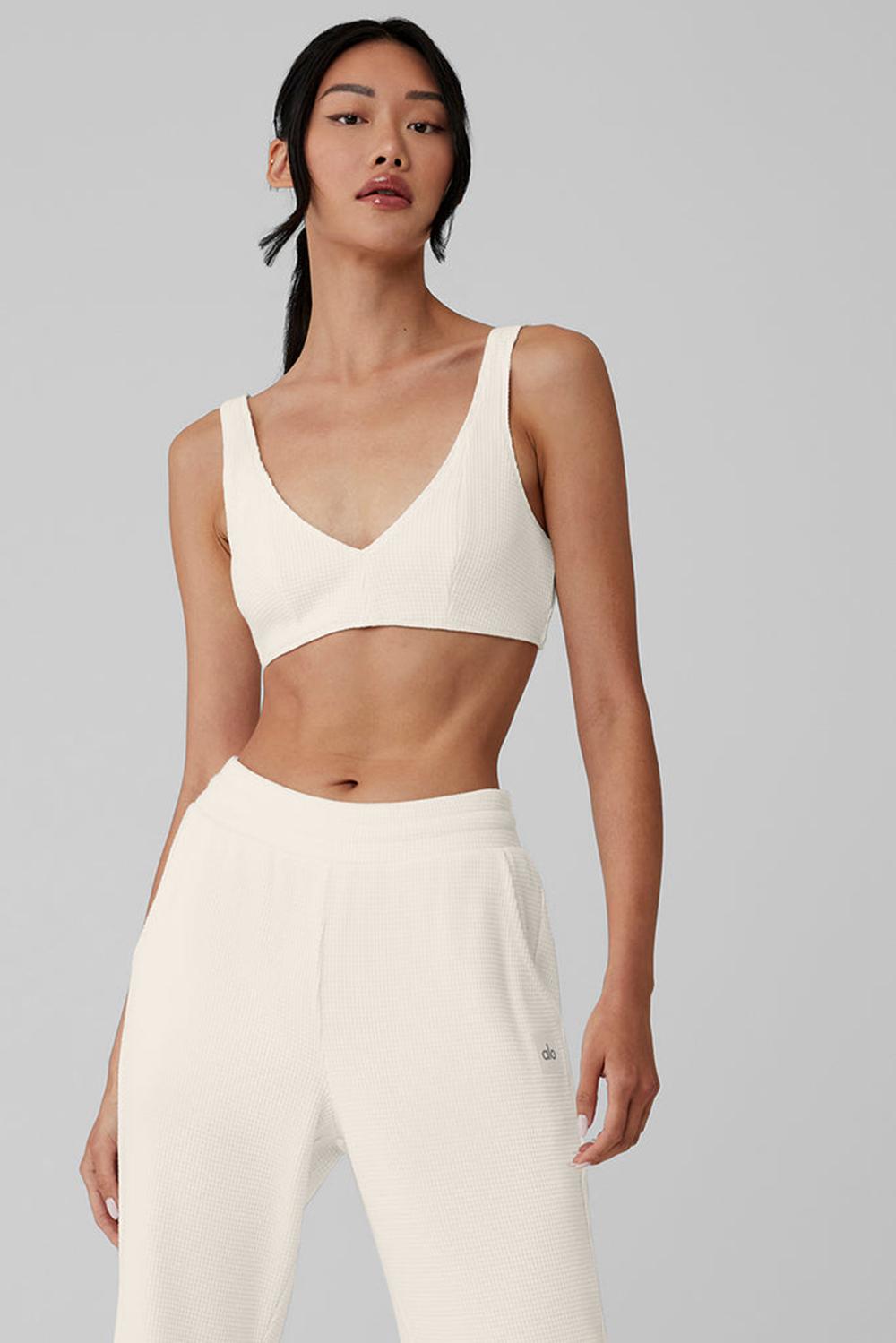 Alo Yoga Waffle Weekend Escape Donna Reggiseno Ivory | Italia  WLZ-689350