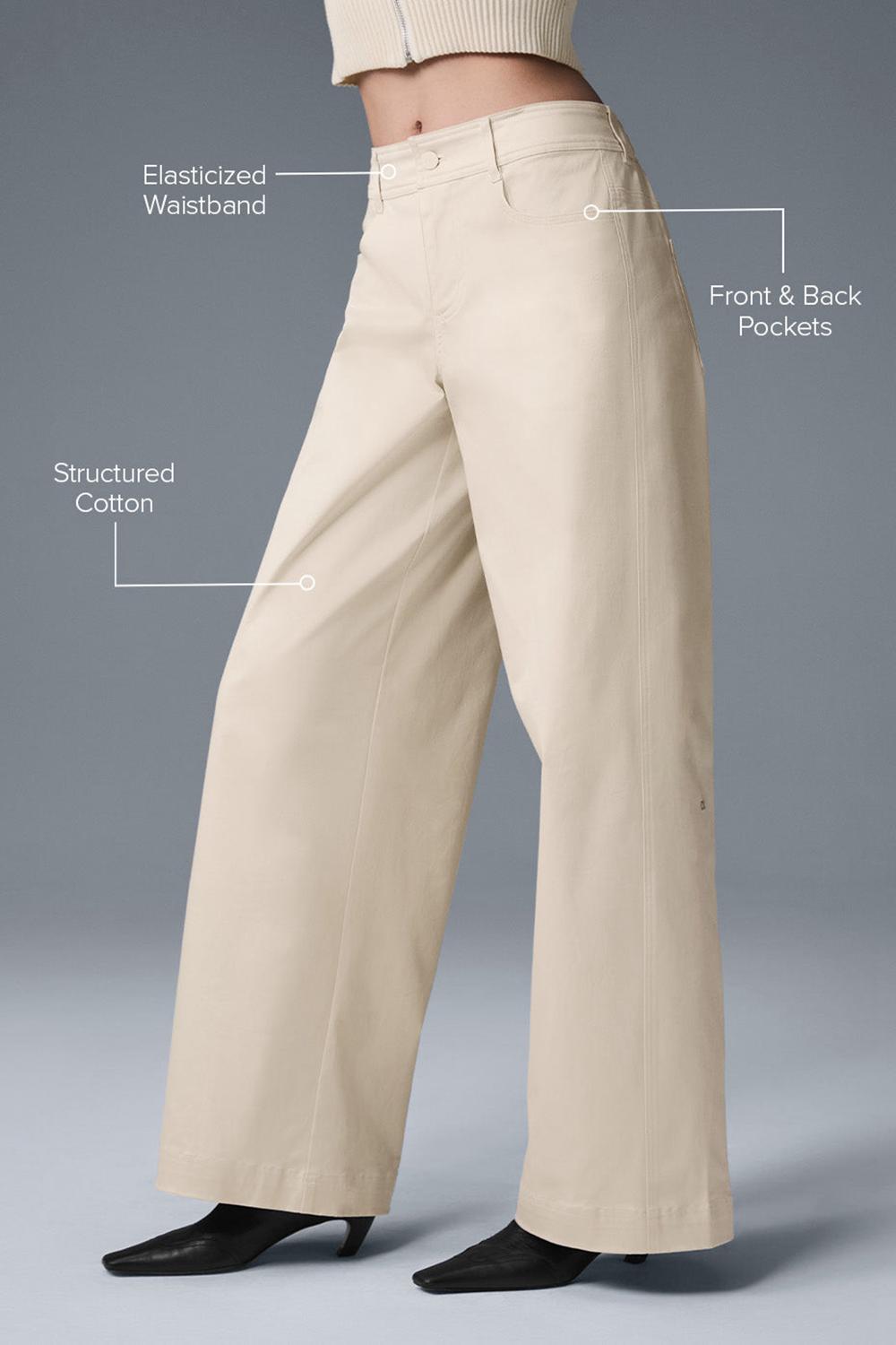 Alo Yoga Wanderlust Wide Leg Donna Pant Oat Milk | Italia  DUG-837469