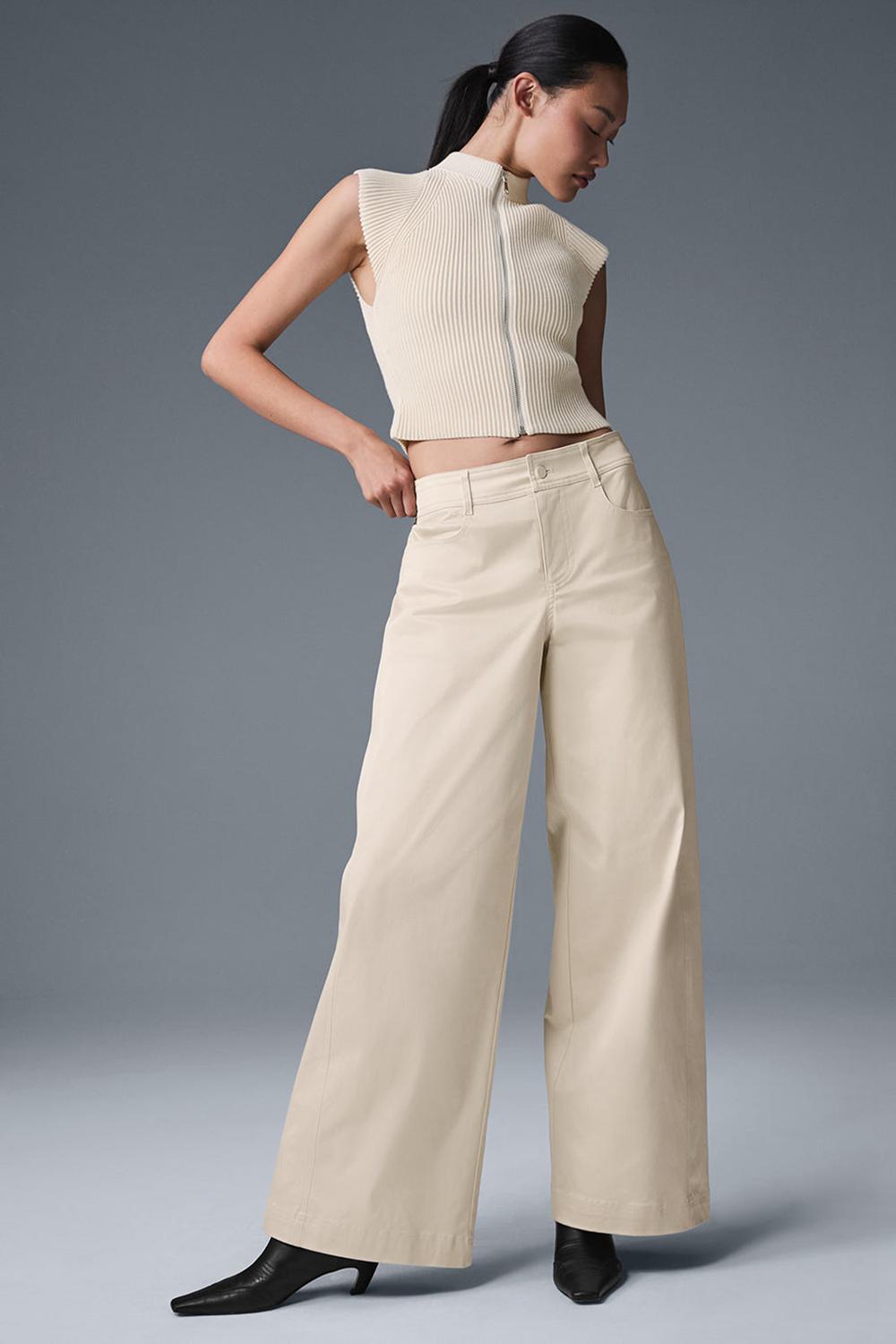 Alo Yoga Wanderlust Wide Leg Donna Pant Oat Milk | Italia  DUG-837469
