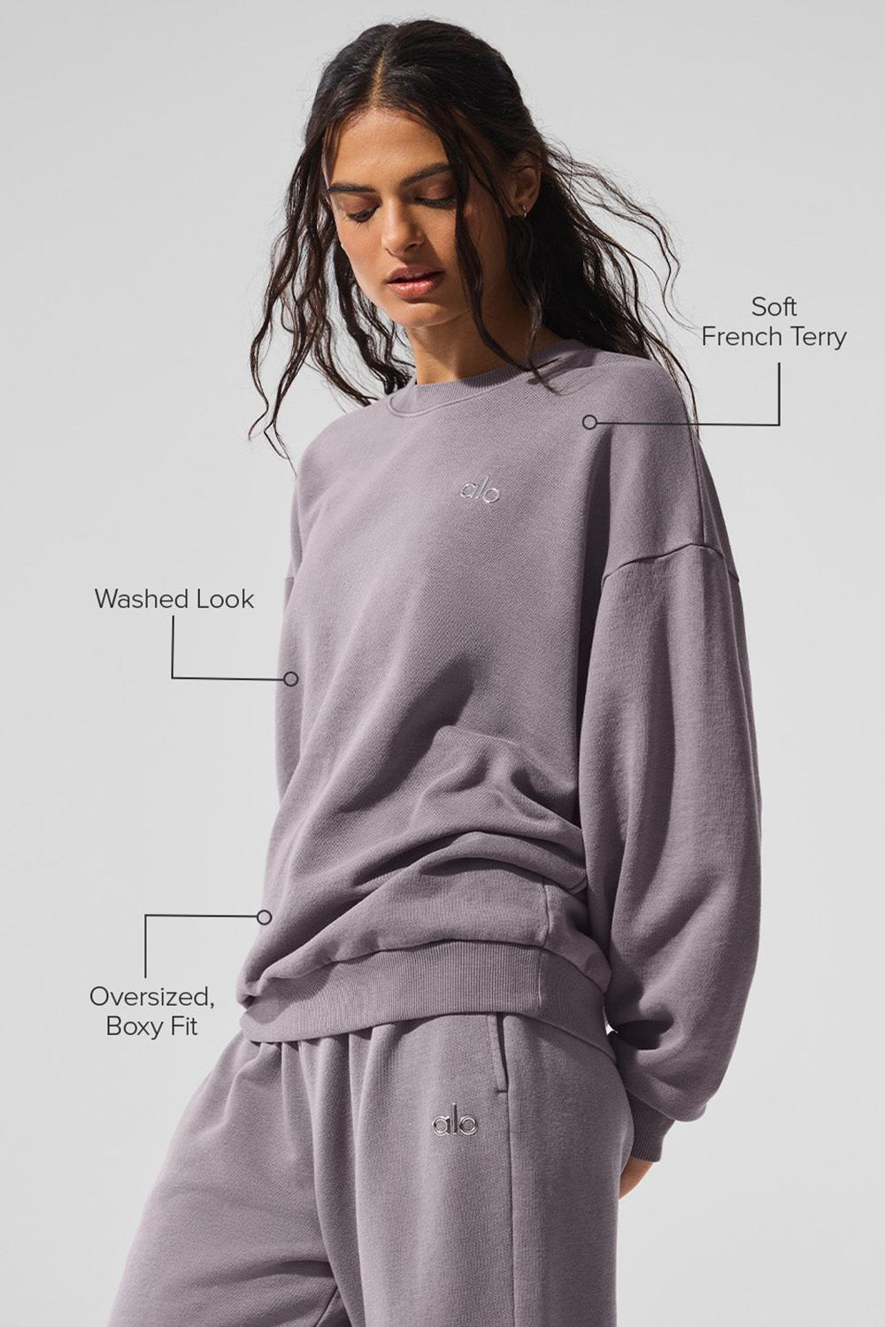 Alo Yoga Washed Accolade Crew Neck Donna Pullover Grigie Lavaggio | Italia  HAL-186205