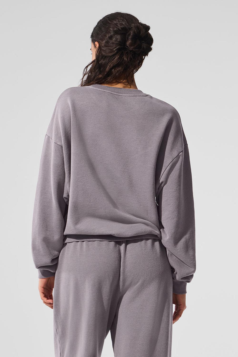 Alo Yoga Washed Accolade Crew Neck Donna Pullover Grigie Lavaggio | Italia  HAL-186205