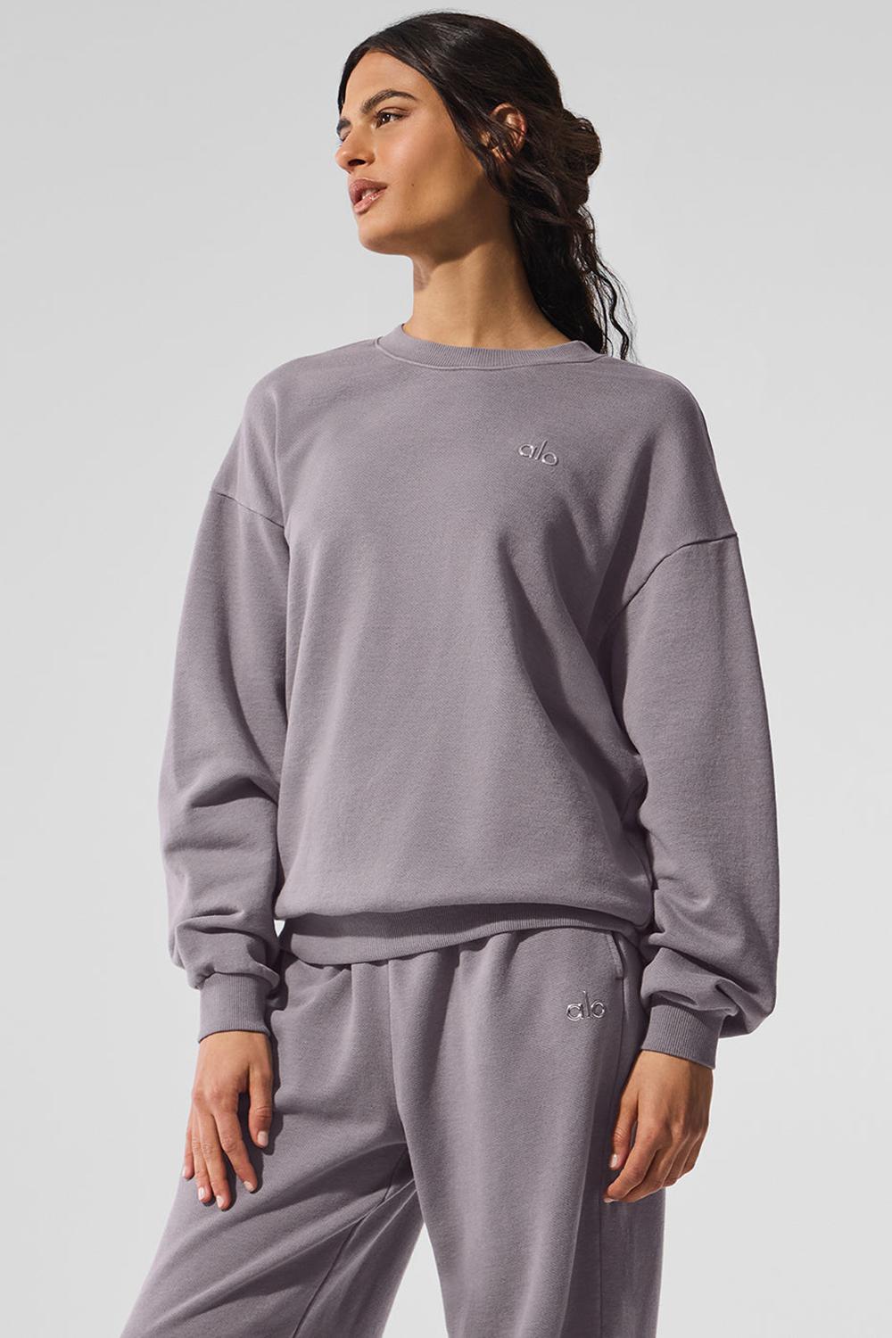 Alo Yoga Washed Accolade Crew Neck Donna Pullover Grigie Lavaggio | Italia  HAL-186205