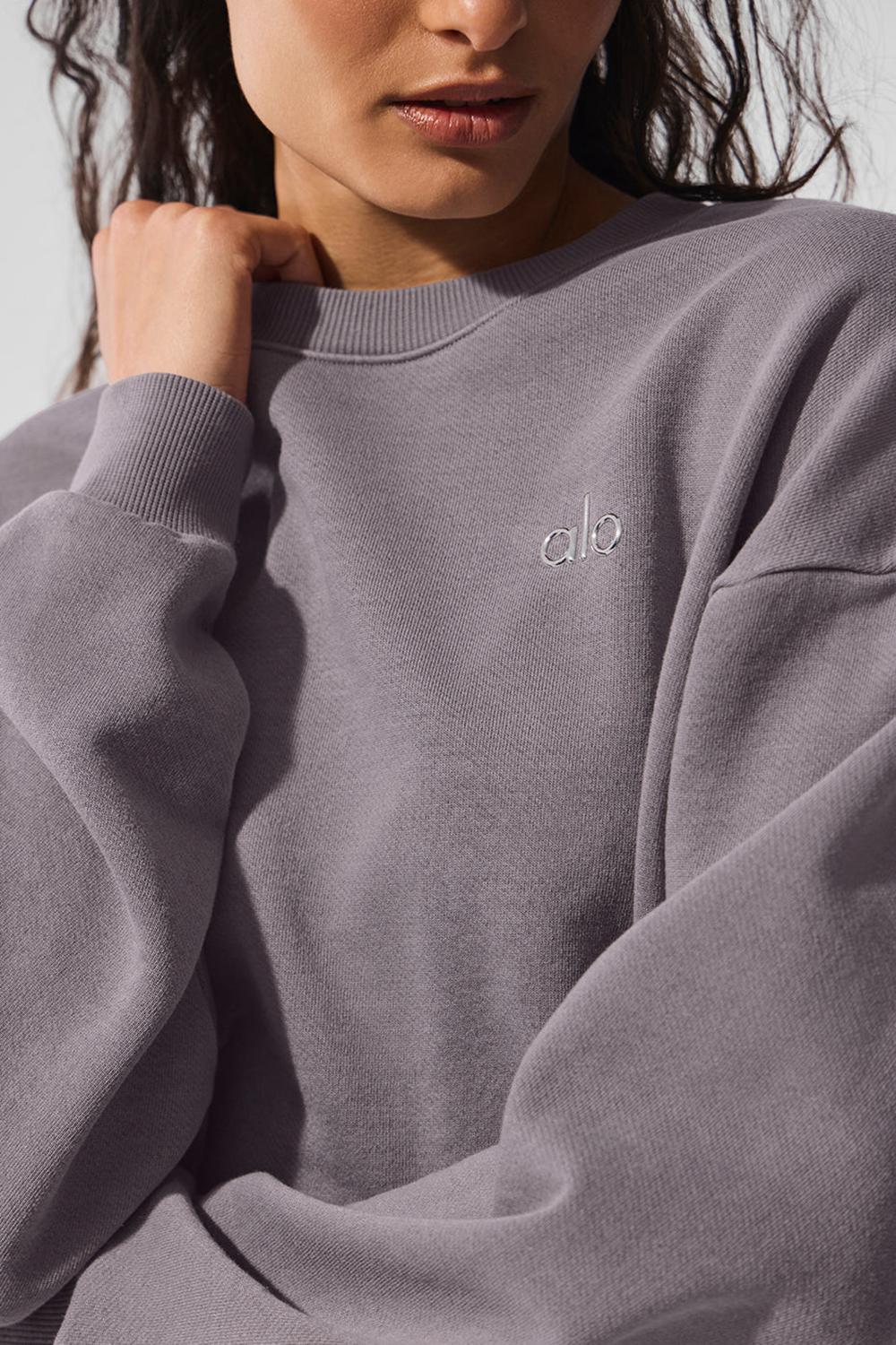 Alo Yoga Washed Accolade Crew Neck Donna Pullover Grigie Lavaggio | Italia  HAL-186205