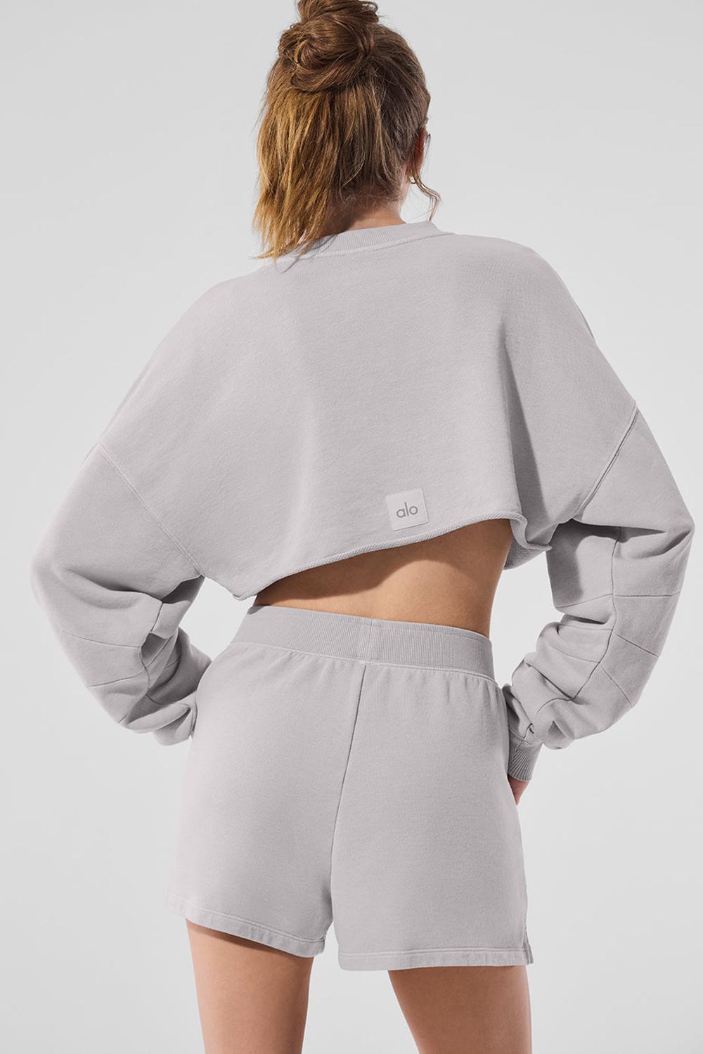 Alo Yoga Washed Extreme Cropped Donna Pullover Grigie Lavaggio | Italia  QWS-503812