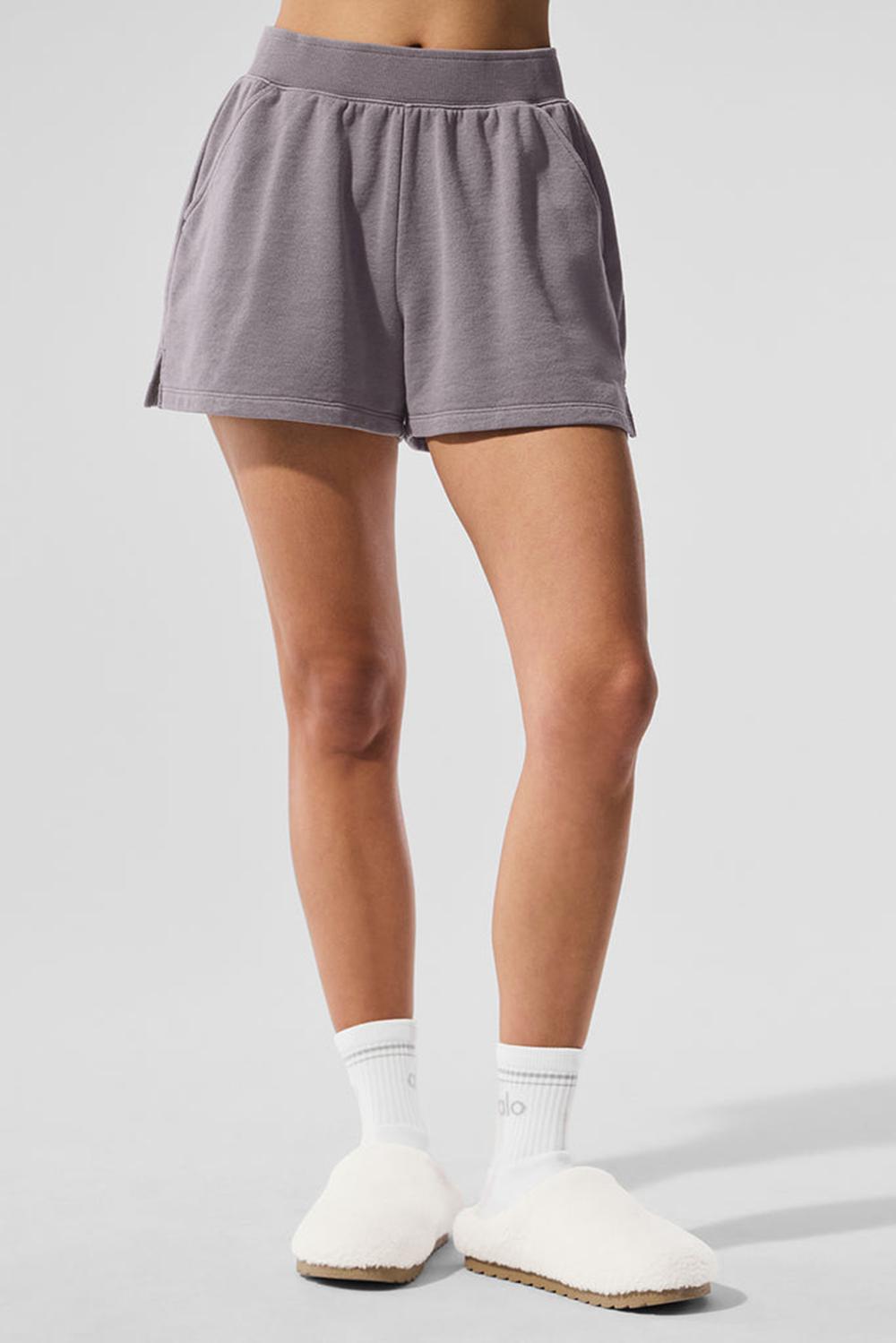Alo Yoga Washed Low Key Sweat Donna Short Grigie Lavaggio | Italia  SEG-217634