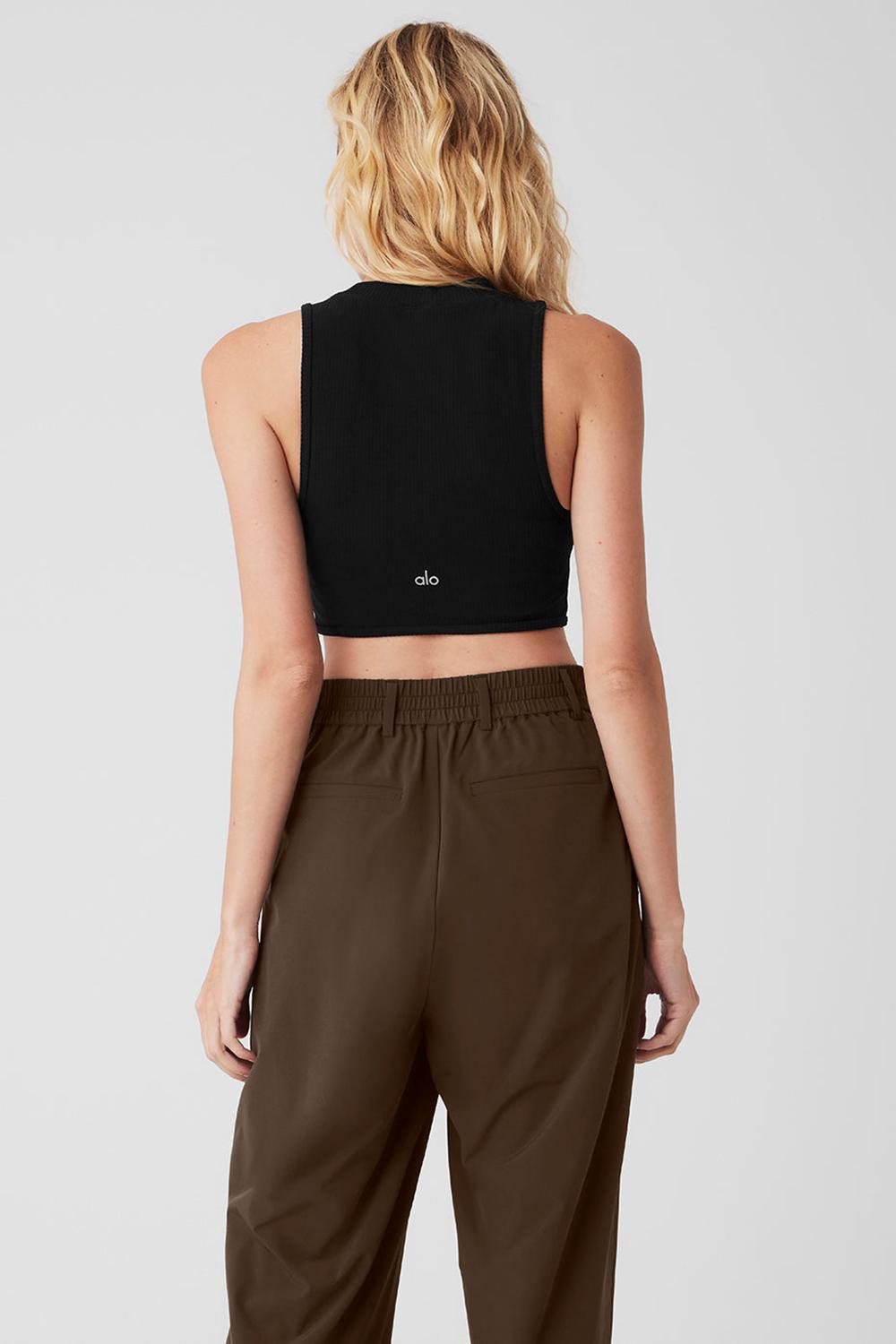 Alo Yoga Wellness Rib Flaunt Donna Tank Nere | Italia  RTG-143967